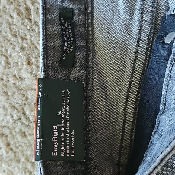 Women's Mid-Rise 90's Relaxed Straight Jeans - Wild Fable Gray Sparkley Size 10 - Picture 6 of 8
